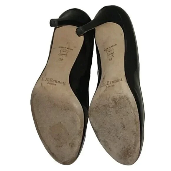 L.K. Bennett Black Patent Leather Round Toe Pumps - Picture 5 of 8